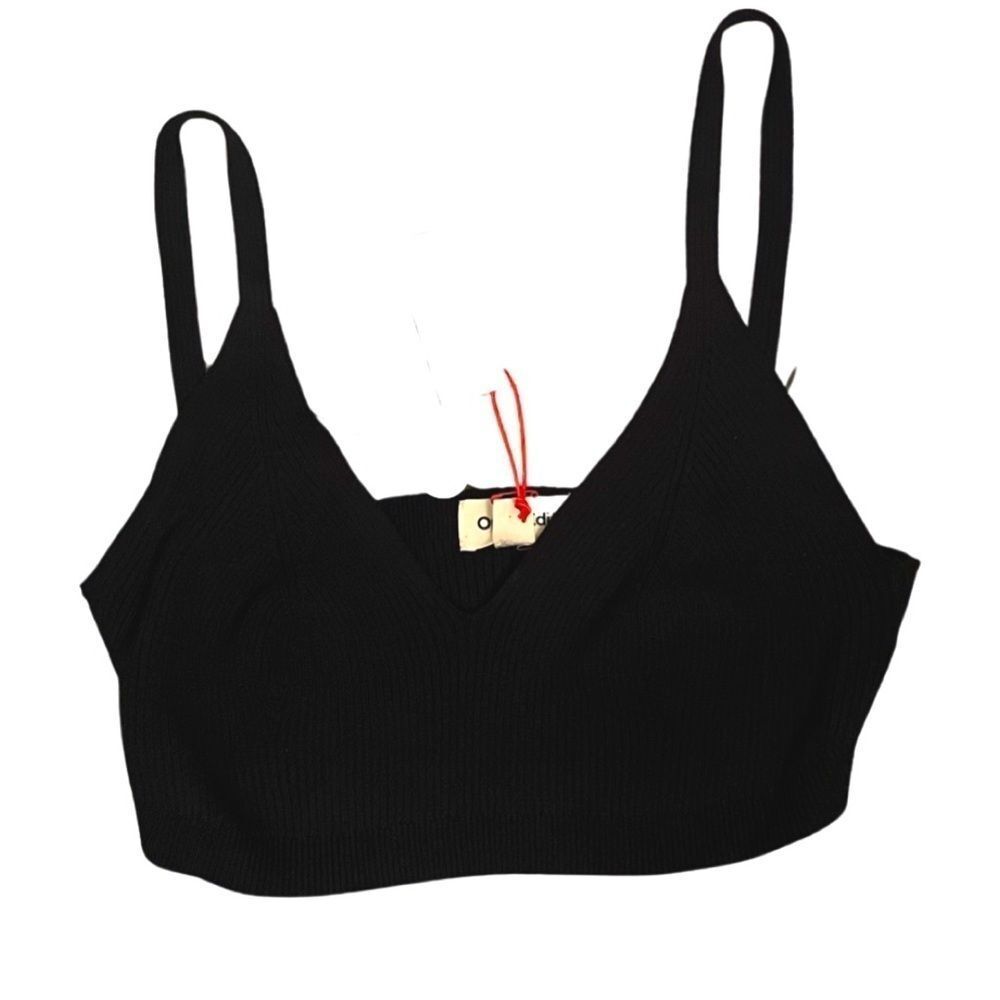 NWT Black Crop Top Knit Bralette